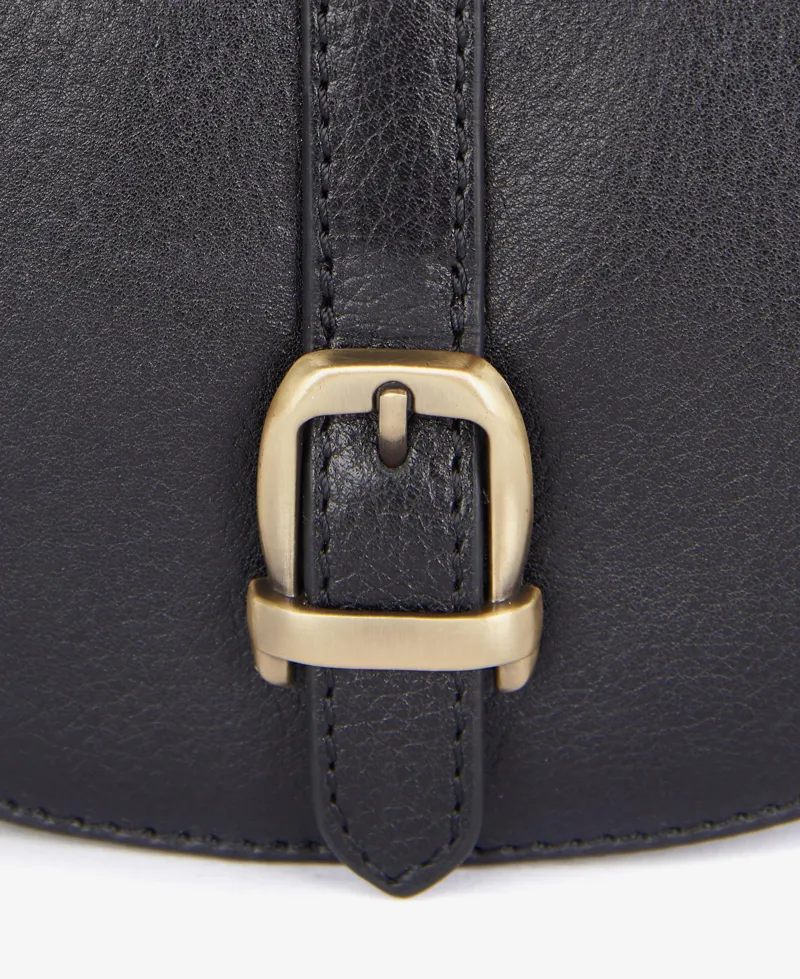 Barbour Laire Leather Saddle Bag in Black-2